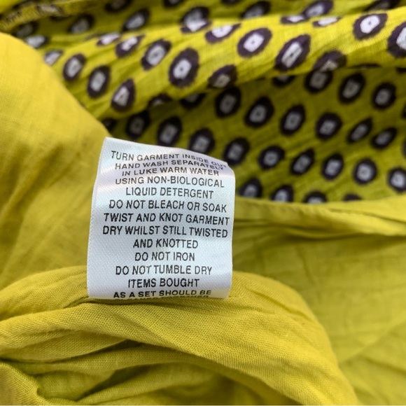 Anokhi for East Women's Size 14 Silk Maxi Skirt Green Pattern Eastern Crinkle - Picture 10 of 10